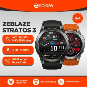 Zeblaze Stratos 3 Premium GPS Smart Watch Ultra HD AMOLED Display