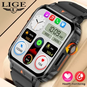 LIGE Smartwatch 1.95 Inch Screen Health Monitoring Watches